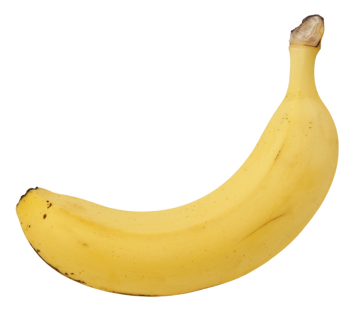 A yellow banana in its peel
